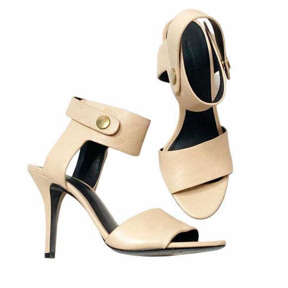 Alexander Wang Amber Beige Tan Leather Sandal Heel - Picture 2 of 10